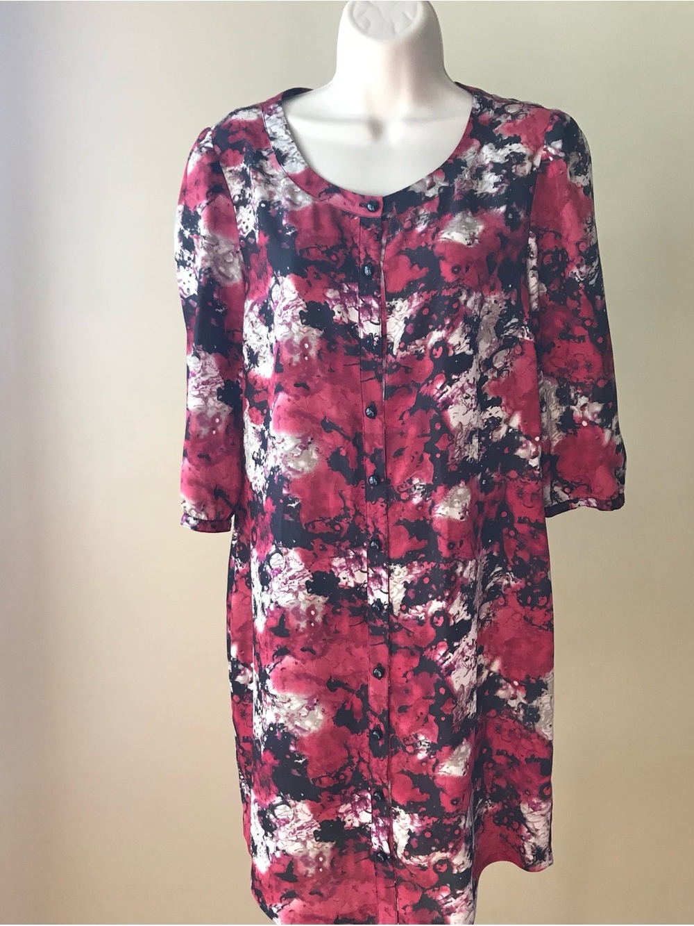 Kensie Red and Black Shirt Dress Size S